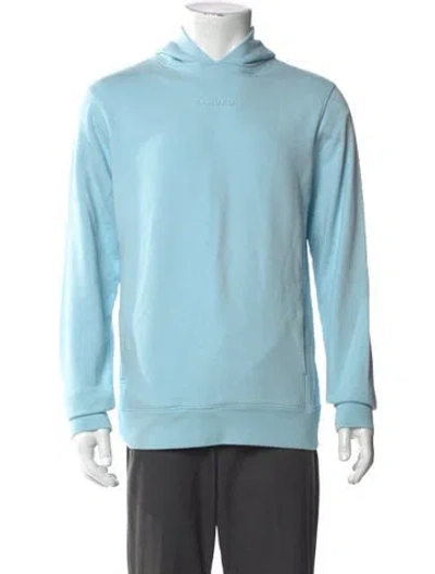 Pre-owned Sandro Crew Neck Long Sleeve Hoodie In Blue