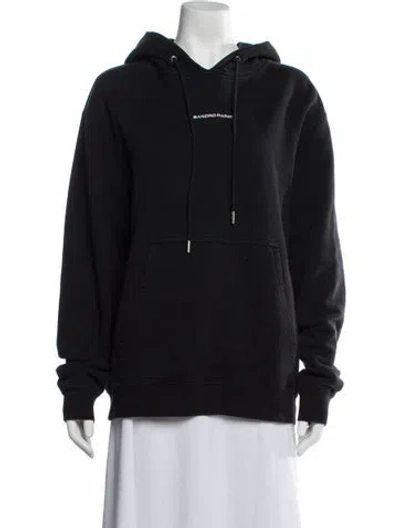 Pre-owned Sandro Crew Neck Long Sleeve Hoodie In Blue