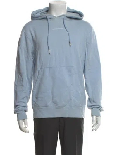 Pre-owned Sandro Crew Neck Long Sleeve Hoodie In Blue