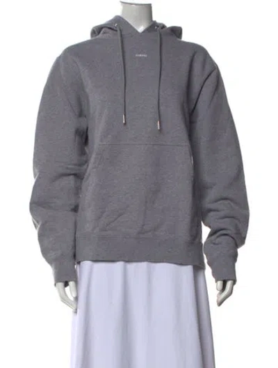 Pre-owned Sandro Crew Neck Long Sleeve Hoodie In Grey