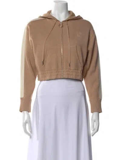 Pre-owned Sandro Crew Neck Long Sleeve Hoodie In Neutral