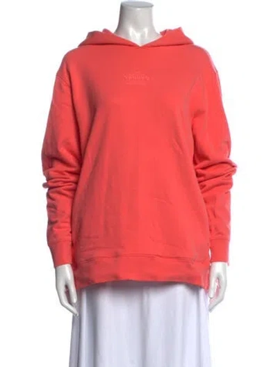 Pre-owned Sandro Crew Neck Long Sleeve Hoodie In Orange