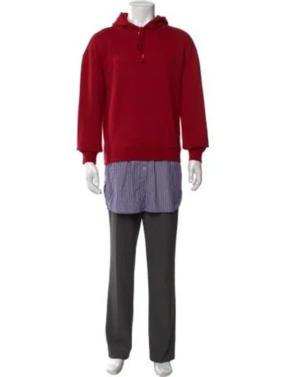 Pre-owned Sandro Crew Neck Long Sleeve Hoodie In Red