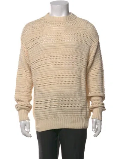 Pre-owned Sandro Crew Neck Long Sleeve Pullover In Neutrals