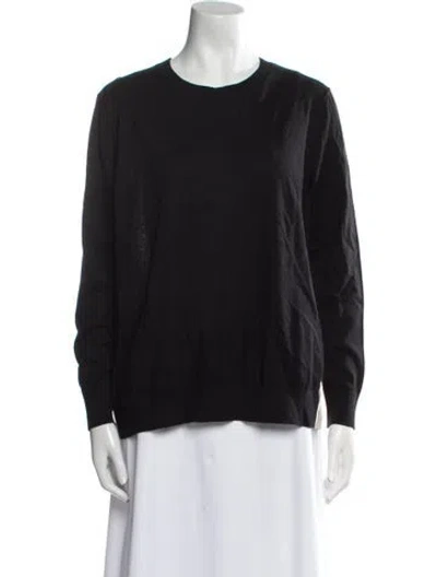 Pre-owned Sandro Crew Neck Long Sleeve Sweatshirt In Black