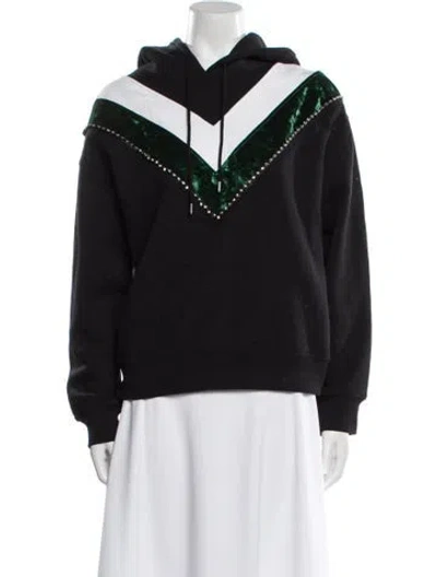 Pre-owned Sandro Crew Neck Long Sleeve Sweatshirt In Black