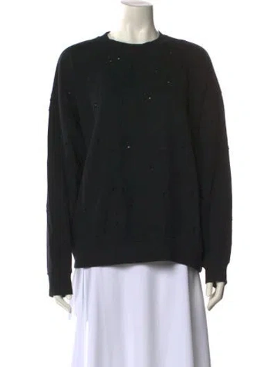 Pre-owned Sandro Crew Neck Long Sleeve Sweatshirt In Black