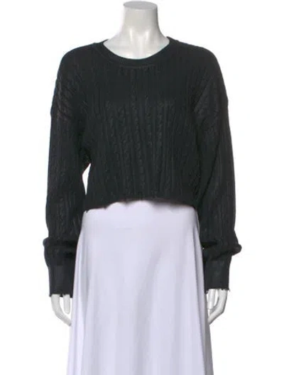 Pre-owned Sandro Crew Neck Long Sleeve Sweatshirt In Black