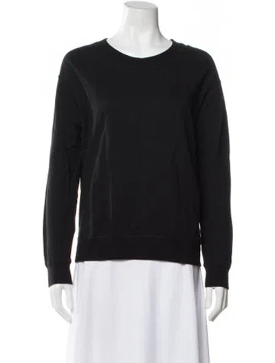 Pre-owned Sandro Crew Neck Long Sleeve Sweatshirt In Black