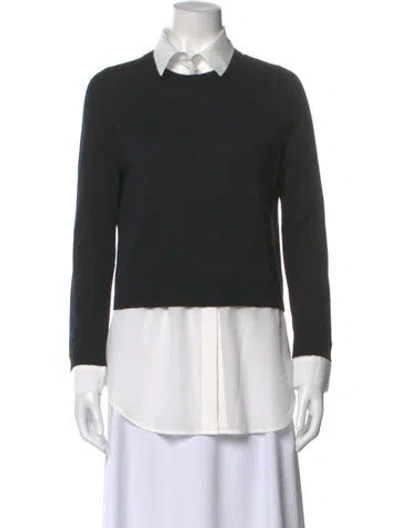 Pre-owned Sandro Crew Neck Long Sleeve Sweatshirt In Black