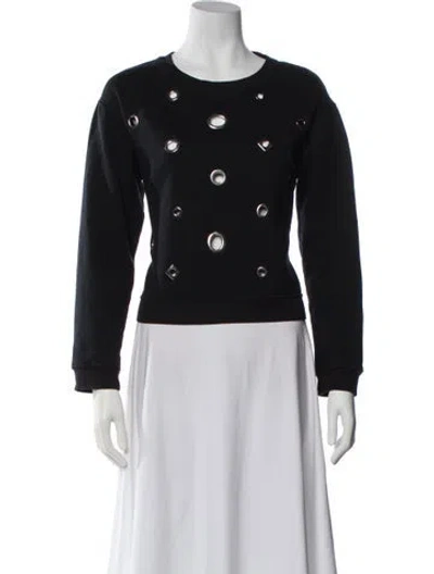 Pre-owned Sandro Crew Neck Long Sleeve Sweatshirt In Black