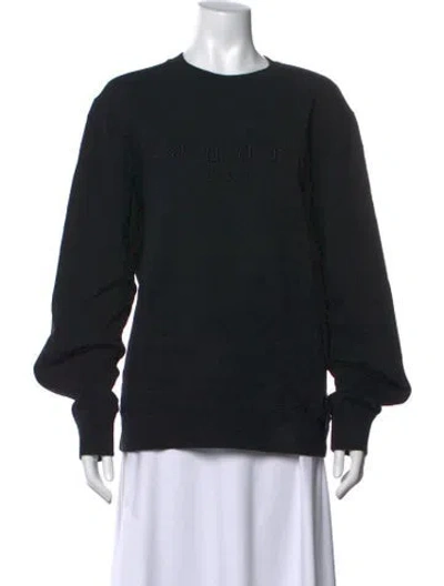 Pre-owned Sandro Crew Neck Long Sleeve Sweatshirt In Black