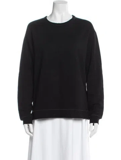 Pre-owned Sandro Crew Neck Long Sleeve Sweatshirt In Black