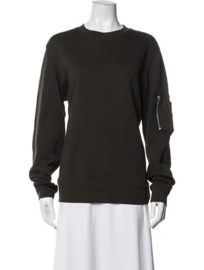 Pre-owned Sandro Crew Neck Long Sleeve Sweatshirt In Black