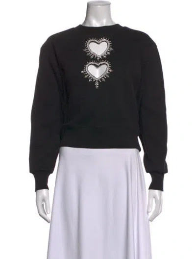 Pre-owned Sandro Crew Neck Long Sleeve Sweatshirt In Black