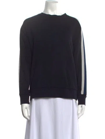 Pre-owned Sandro Crew Neck Long Sleeve Sweatshirt In Black