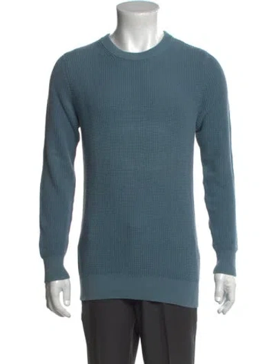 Pre-owned Sandro Crew Neck Long Sleeve Sweatshirt In Blue