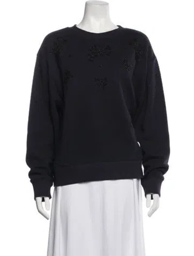 Pre-owned Sandro Crew Neck Long Sleeve Sweatshirt In Blue