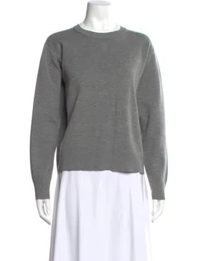 Pre-owned Sandro Crew Neck Long Sleeve Sweatshirt In Gray