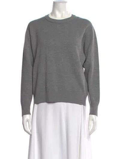 Pre-owned Sandro Crew Neck Long Sleeve Sweatshirt In Gray