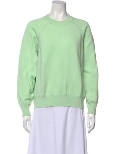 Pre-owned Sandro Crew Neck Long Sleeve Sweatshirt In Green