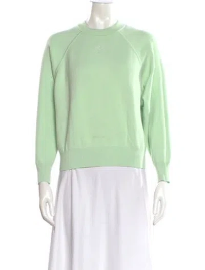 Pre-owned Sandro Crew Neck Long Sleeve Sweatshirt In Green