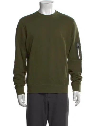 Pre-owned Sandro Crew Neck Long Sleeve Sweatshirt In Green
