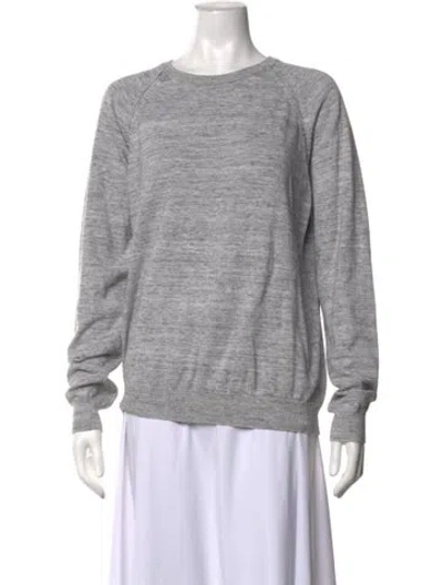 Pre-owned Sandro Crew Neck Long Sleeve Sweatshirt In Grey
