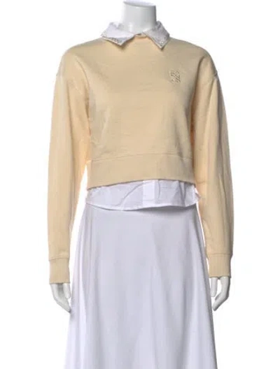 Pre-owned Sandro Crew Neck Long Sleeve Sweatshirt In Neutral