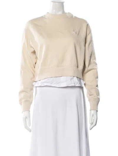 Pre-owned Sandro Crew Neck Long Sleeve Sweatshirt In Neutral