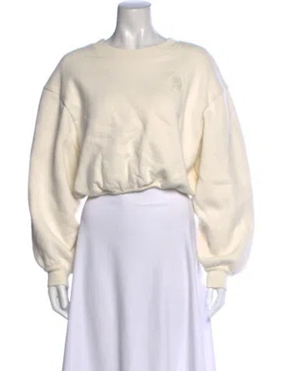 Pre-owned Sandro Crew Neck Long Sleeve Sweatshirt In Neutrals