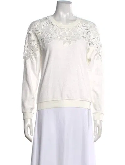 Pre-owned Sandro Crew Neck Long Sleeve Sweatshirt In Neutrals