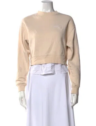 Pre-owned Sandro Crew Neck Long Sleeve Sweatshirt In Neutrals