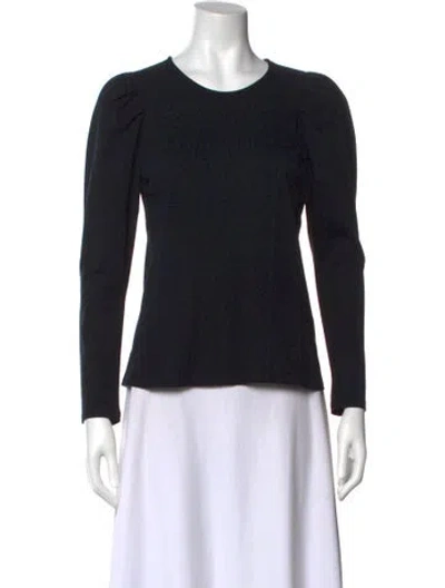 Pre-owned Sandro Crew Neck Long Sleeve Top In Black