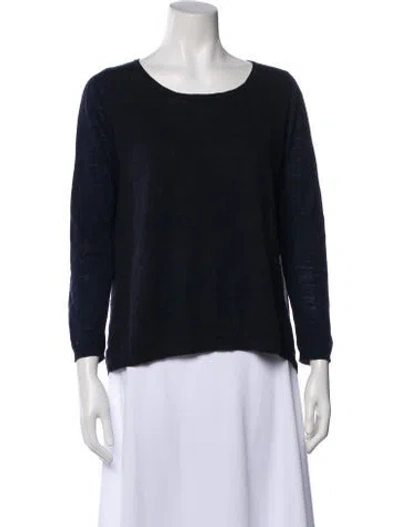 Pre-owned Sandro Crew Neck Long Sleeve Top In Black