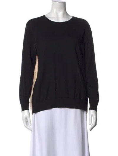 Pre-owned Sandro Crew Neck Long Sleeve Top In Black/brown