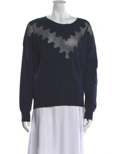 Pre-owned Sandro Crew Neck Long Sleeve Top In Gray