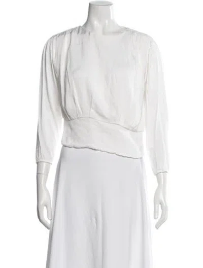 Pre-owned Sandro Crew Neck Long Sleeve Top In Neutral