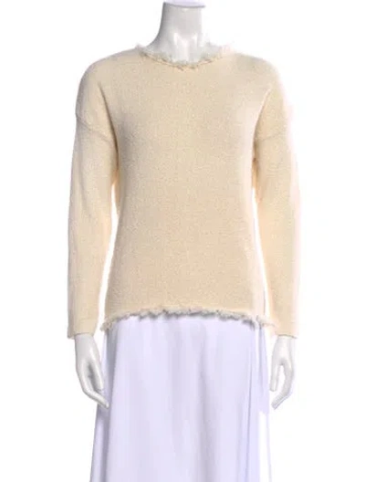 Pre-owned Sandro Crew Neck Long Sleeve Top In Neutral