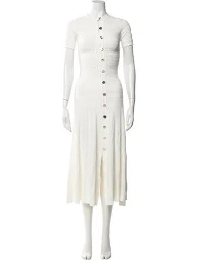 Pre-owned Sandro Crew Neck Midi Length Dress W/ Tags In Neutrals
