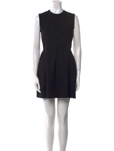 Pre-owned Sandro Crew Neck Mini Dress In Black