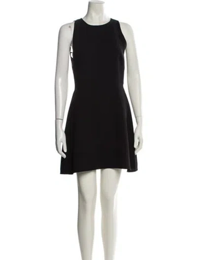 Pre-owned Sandro Crew Neck Mini Dress In Black