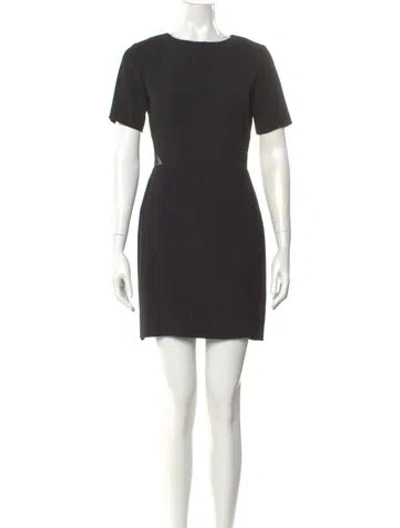 Pre-owned Sandro Crew Neck Mini Dress In Black