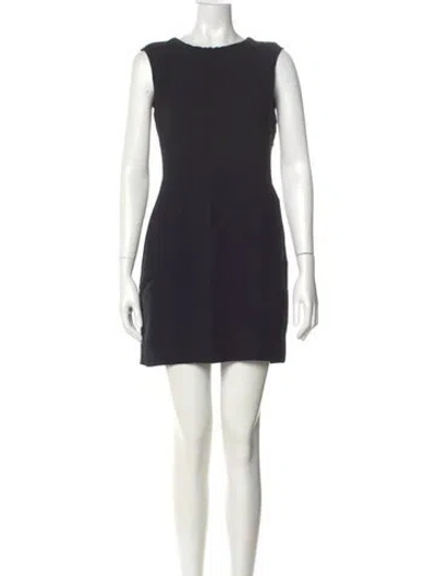 Pre-owned Sandro Crew Neck Mini Dress In Black