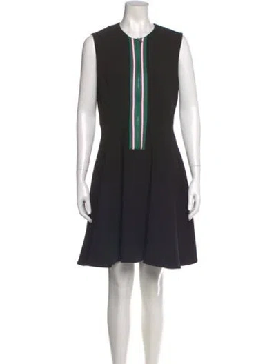 Pre-owned Sandro Crew Neck Mini Dress In Black