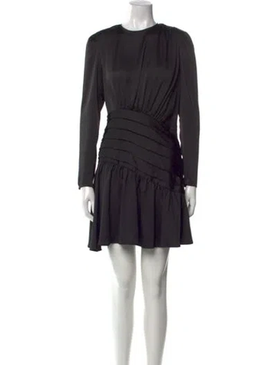 Pre-owned Sandro Crew Neck Mini Dress In Black