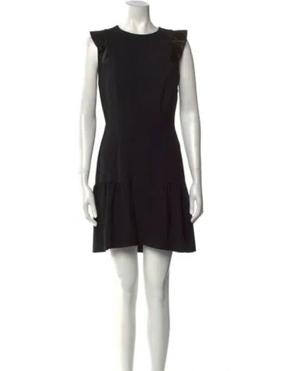 Pre-owned Sandro Crew Neck Mini Dress In Black