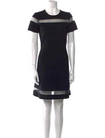 Pre-owned Sandro Crew Neck Mini Dress In Black