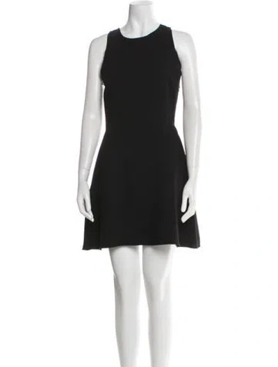 Pre-owned Sandro Crew Neck Mini Dress In Black