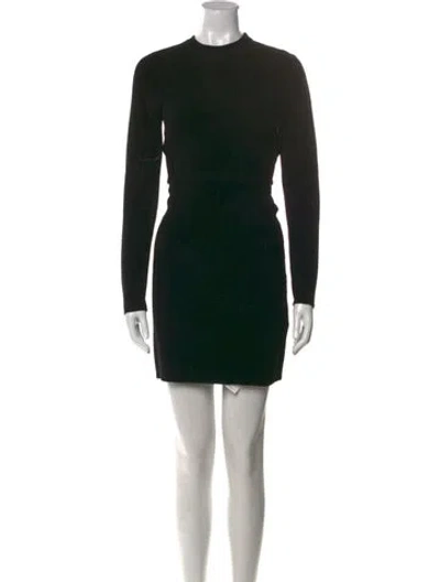 Pre-owned Sandro Crew Neck Mini Dress In Black